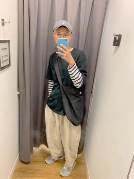 「POLO（ポロ）のアイテム（キャップ、グレー系）」を使った、澤さん（メンズ・172cm）の秋コーディネート