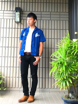 「SHIPS JET BLUE（シップスジェットブルー）のアイテム（ブーツ）」を使った、ゆーすけ☺︎さん（メンズ・170cm）の夏コーディネート