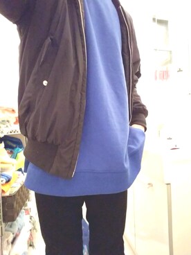 「GLOBAL WORK（グローバルワーク）のアイテム（ブルゾン、ブラック系）」を使った、ゆーーさん（メンズ・164cm）の春コーディネート