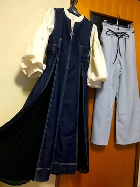 Ciaopanic チャオパニック のジャンパースカート ブルー系 を使った人気ファッションコーディネート Wear