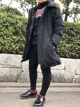 「Dickies（ディッキーズ）のアイテム（ダウンジャケット/コート）」を使った、kettanさん（メンズ・161cm）の冬コーディネート