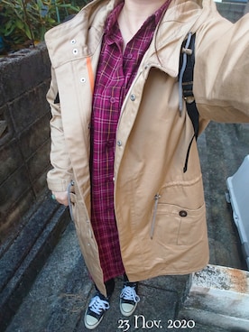 「11月」｜「アイテム（その他アウター）」を使った、みぃさん（レディース・157cm）の秋コーディネート