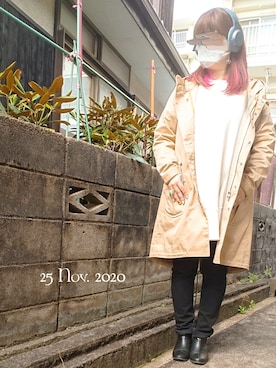 「11月」｜「アイテム（その他アウター）」を使った、みぃさん（レディース・157cm）の秋コーディネート