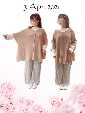 「お買い物」｜「アイテム（アクセサリー）」を使った、みぃさん（レディース・157cm）の春コーディネート