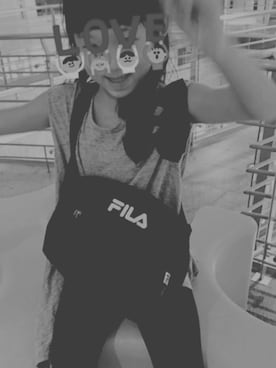 「FILA（フィラ）のアイテム（ショルダーバッグ）」を使った、やま さん（キッズ・128cm）の夏コーディネート