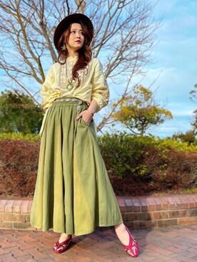 「チャイハネ（チャイハネ）のアイテム（その他トップス）」を使った、FEDERさん（レディース・160cm）の春コーディネート