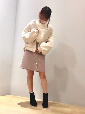 「ORiental TRaffic(ORiental TRaffic)」｜「アイテム（その他アウター）」を使った、まゆまろさん（レディース・154cm）の秋コーディネート