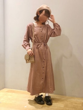「ORiental TRaffic(ORiental TRaffic)」｜「アイテム（ハンチング/ベレー帽）」を使った、まゆまろさん（レディース・154cm）の秋コーディネート