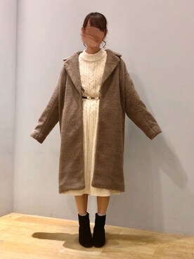 「ORiental TRaffic(ORiental TRaffic)」｜「アイテム（チェスターコート）」を使った、まゆまろさん（レディース・154cm）の秋コーディネート