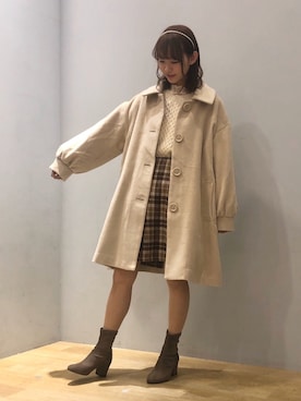 「ORiental TRaffic(ORiental TRaffic)」｜「アイテム（その他アウター）」を使った、まゆまろさん（レディース・154cm）の秋コーディネート