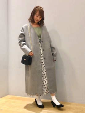 「ORiental TRaffic(ORiental TRaffic)」｜「アイテム（チェスターコート）」を使った、まゆまろさん（レディース・154cm）の秋コーディネート