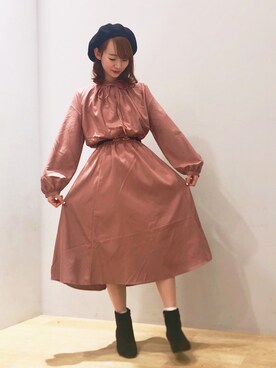 「ORiental TRaffic(ORiental TRaffic)」｜「アイテム（ハンチング/ベレー帽）」を使った、まゆまろさん（レディース・154cm）の秋コーディネート