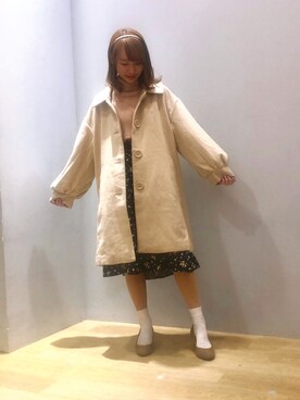 「ORiental TRaffic(ORiental TRaffic)」｜「アイテム（その他アウター）」を使った、まゆまろさん（レディース・154cm）の冬コーディネート