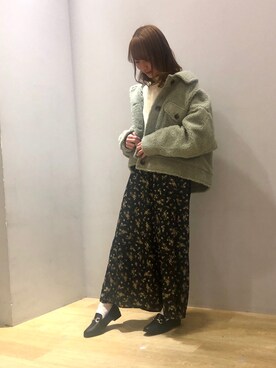 「ORiental TRaffic(ORiental TRaffic)」｜「アイテム（ブルゾン）」を使った、まゆまろさん（レディース・154cm）の冬コーディネート