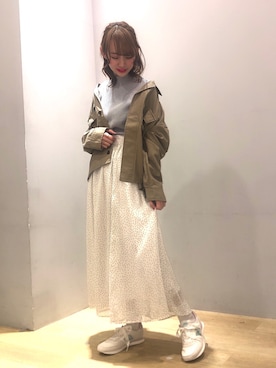 「抜き襟」｜「アイテム（ジャケット/アウター）」を使った、まゆまろさん（レディース・154cm）の冬コーディネート