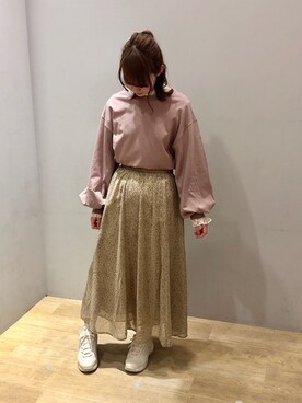 「FILA（フィラ）のアイテム（シューズ）」を使った、まゆまろさん（レディース・154cm）の冬コーディネート