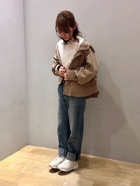 「FILA（フィラ）のアイテム（シューズ）」を使った、まゆまろさん（レディース・154cm）の冬コーディネート
