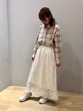「FILA（フィラ）のアイテム（シューズ）」を使った、まゆまろさん（レディース・154cm）の冬コーディネート