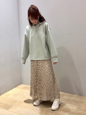 「FILA（フィラ）のアイテム（シューズ）」を使った、まゆまろさん（レディース・154cm）の春コーディネート