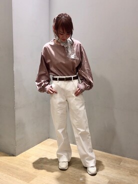 「FILA（フィラ）のアイテム（シューズ）」を使った、まゆまろさん（レディース・154cm）の春コーディネート