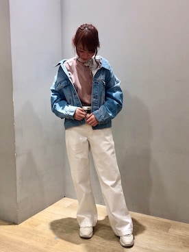 「FILA（フィラ）のアイテム（シューズ）」を使った、まゆまろさん（レディース・154cm）の春コーディネート