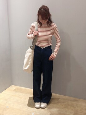 「FILA（フィラ）のアイテム（シューズ）」を使った、まゆまろさん（レディース・154cm）の春コーディネート