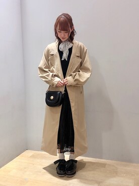 「ORiental TRaffic(ORiental TRaffic)」｜「アイテム（ブルゾン）」を使った、まゆまろさん（レディース・154cm）の春コーディネート