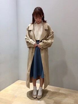「ORiental TRaffic(ORiental TRaffic)」｜「アイテム（トレンチコート）」を使った、まゆまろさん（レディース・154cm）の春コーディネート