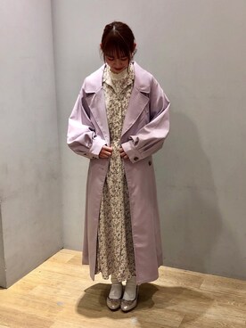 「ORiental TRaffic(ORiental TRaffic)」｜「アイテム（ブルゾン）」を使った、まゆまろさん（レディース・154cm）の春コーディネート