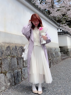 「ORiental TRaffic(ORiental TRaffic)」｜「アイテム（ブルゾン）」を使った、まゆまろさん（レディース・154cm）の春コーディネート