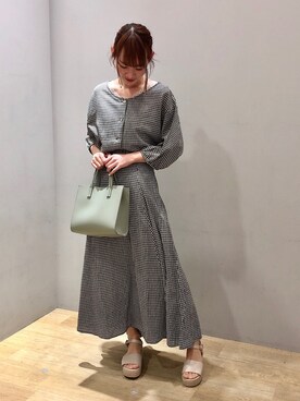 「earth music&ecology（アースミュージックアンドエコロジー）のアイテム（タンクトップ）」を使った、まゆまろさん（レディース・154cm）の春コーディネート