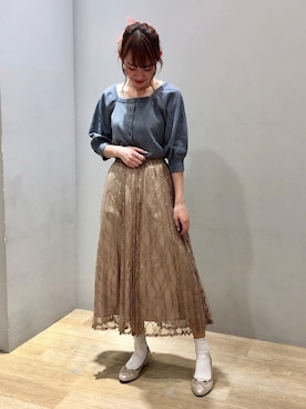 「earth music&ecology（アースミュージックアンドエコロジー）のアイテム（タンクトップ）」を使った、まゆまろさん（レディース・154cm）の春コーディネート