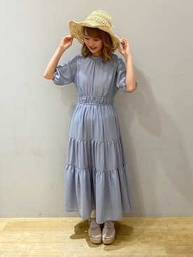 「earth music&ecology（アースミュージックアンドエコロジー）のアイテム（ニットキャップ/ビーニー）」を使った、まゆまろさん（レディース・154cm）の春コーディネート