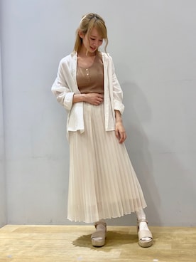 「オーガンジー」｜まゆまろさん（レディース・154cm）の夏コーディネート
