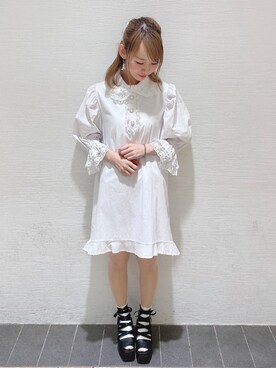 「Honey Salon（ハニーサロン）のアイテム（ワンピース/ドレス）」を使った、まゆまろさん（レディース・154cm）の夏コーディネート