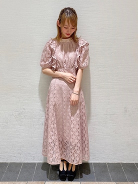 「Honey Salon（ハニーサロン）のアイテム（ワンピース/ドレス）」を使った、まゆまろさん（レディース・154cm）の夏コーディネート