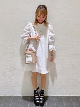 「Honey Salon（ハニーサロン）のアイテム（ワンピース/ドレス）」を使った、まゆまろさん（レディース・154cm）の夏コーディネート
