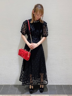 「Honey Salon（ハニーサロン）のアイテム（ワンピース/ドレス）」を使った、まゆまろさん（レディース・154cm）の夏コーディネート