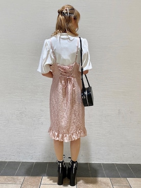 「Honey Salon（ハニーサロン）のアイテム（ワンピース/ドレス）」を使った、まゆまろさん（レディース・154cm）の夏コーディネート