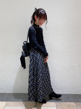 「Maison de FLEUR（メゾンドフルール）のアイテム」を使った、まゆまろさん（レディース・154cm）の冬コーディネート