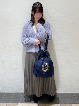 「earth music&ecology（アースミュージックアンドエコロジー）のORiental TRaffic ストレッチブーツ ＊（ブーツ）」を使った、まゆまろさん（レディース・154cm）の冬コーディネート