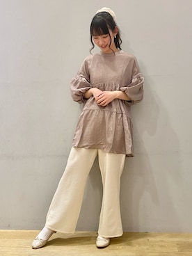 「ミニワンピ」｜まゆまろさん（レディース・154cm）の春コーディネート