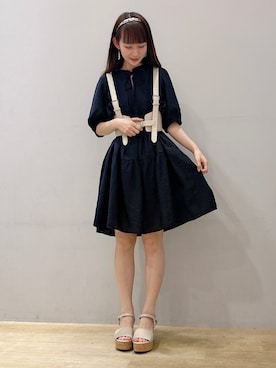 「ミニワンピ」｜まゆまろさん（レディース・154cm）の夏コーディネート