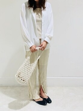 「RAY CASSIN（レイカズン）のアイテム（スリッポン）」を使った、Raycassin_officialさん（レディース・163cm）の夏コーディネート