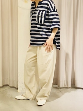 「RAY CASSIN（レイカズン）のアイテム（スリッポン）」を使った、Raycassin_officialさん（レディース・156cm）の夏コーディネート