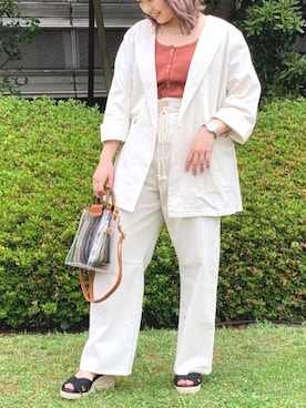 「RAY CASSIN（レイカズン）のアイテム（テーラードジャケット）」を使った、Raycassin_officialさん（レディース・155cm）の夏コーディネート