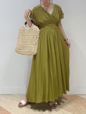 「カシュクールワンピース」｜Raycassin_officialさん（レディース・155cm）の夏コーディネート