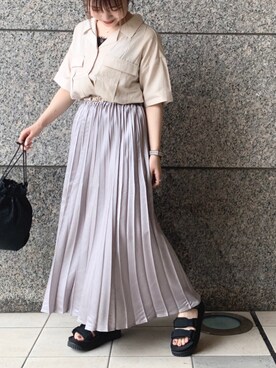 「RAY CASSIN（レイカズン）のアイテム（ハンドバッグ）」を使った、Raycassin_officialさん（レディース・155cm）の夏コーディネート