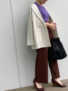 「RAY CASSIN（レイカズン）のアイテム（テーラードジャケット）」を使った、Raycassin_officialさん（レディース・155cm）の夏コーディネート