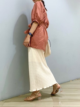 「RAY CASSIN（レイカズン）のアイテム（ハンドバッグ）」を使った、Raycassin_officialさん（レディース・160cm）の夏コーディネート